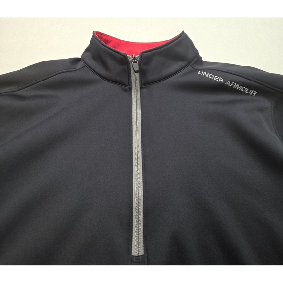 Under Armour Storm Pullover Jacket Mens M Black 1/4 Zip Micro Fleece Lined - Picture 3 of 10